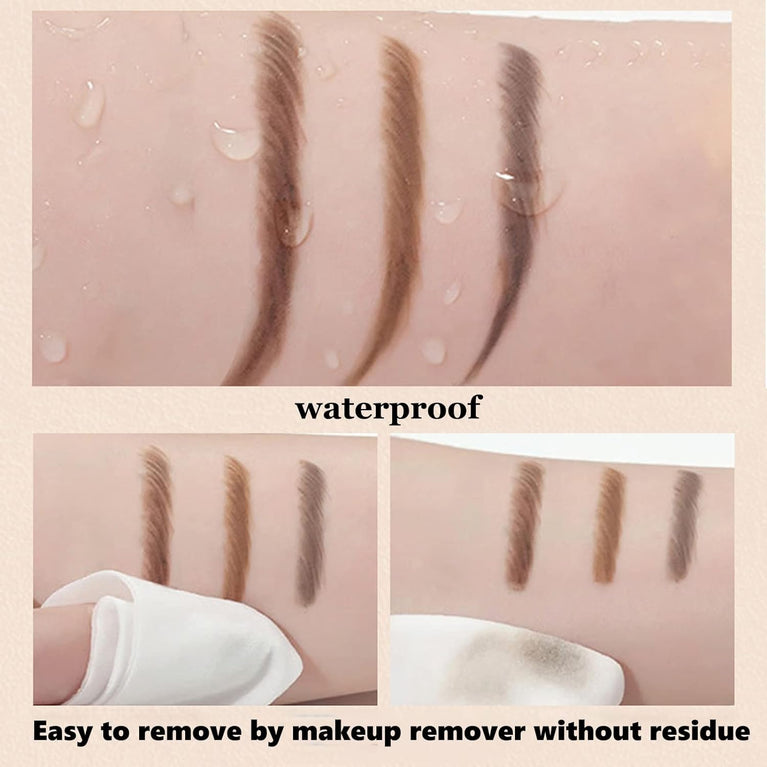 Ultimate Eyebrow Shaping Kit with Long-lasting Waterproof Brow Cream, Stamp Set and Reusable Stencils - Perfect for Beginners (Medium Brown & Brown)