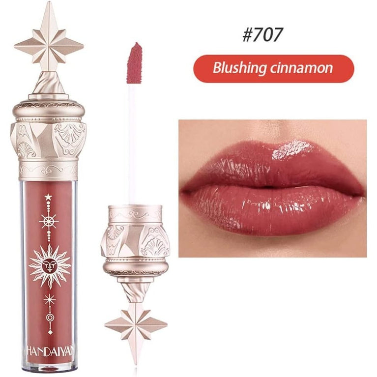 Glossy Mirror Shine Lip Plumper - Hydrating Tinted Lip Balm with Vitamin E (Blushing Cinnamon, 707)