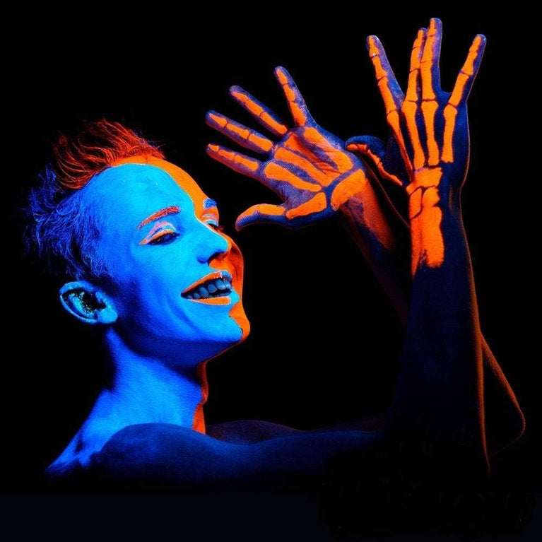 Bright UV Responsive Neon Face and Body Paint - Set of 6 Fluorescent Tubes for Glowing Fun!