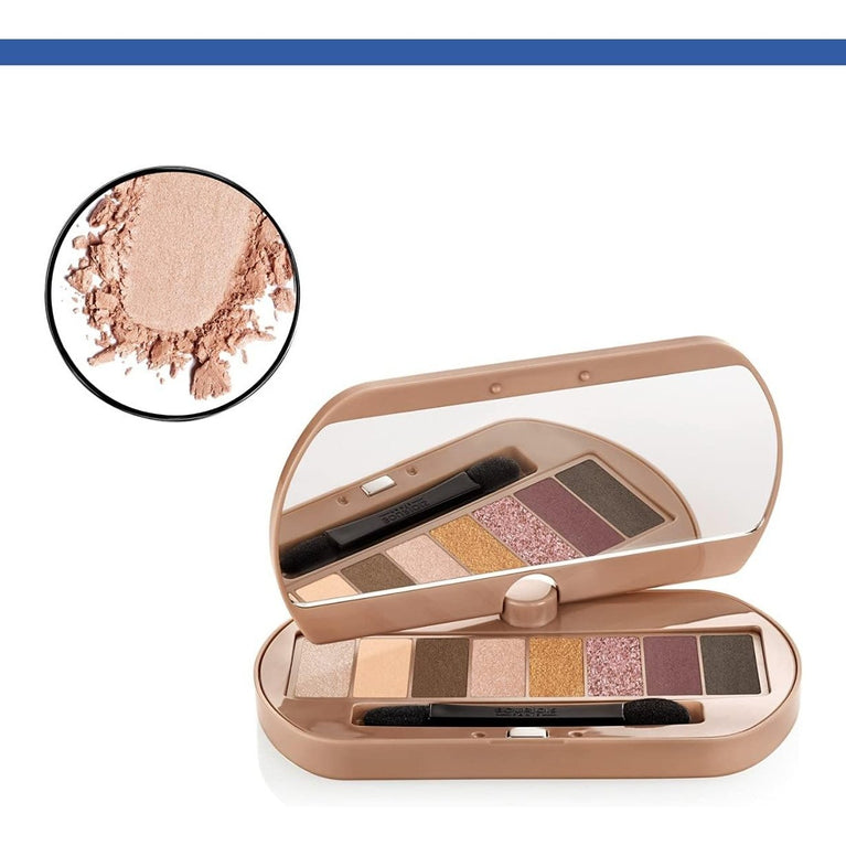 Bourjois Elegant NUDE PALETTE Eyeshadow Trio with Highlighter and Dual-End Applicator, 4.5g