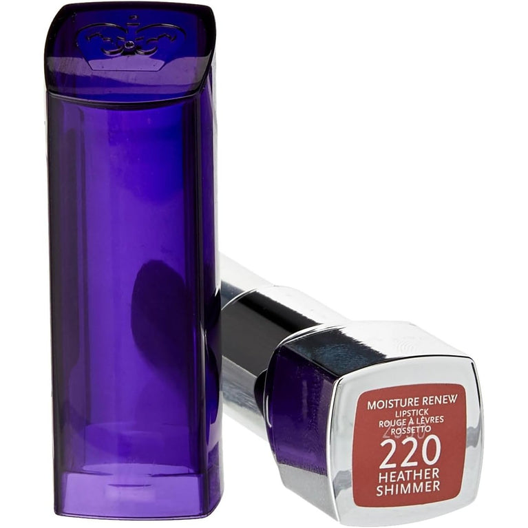 Rimmel London Heather Shimmer Lipstick, 220, Hydrating Formula with Vitamins A, C, E, 4g
