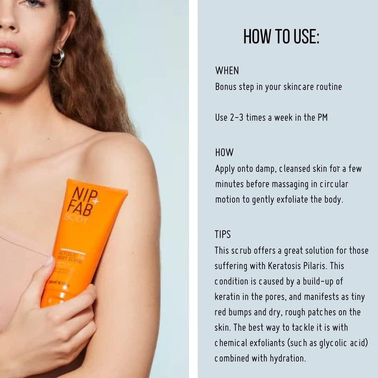 Nip+Fab Glycolic Fix Body Scrub with Prickly Pear Flower Extract, 200ml