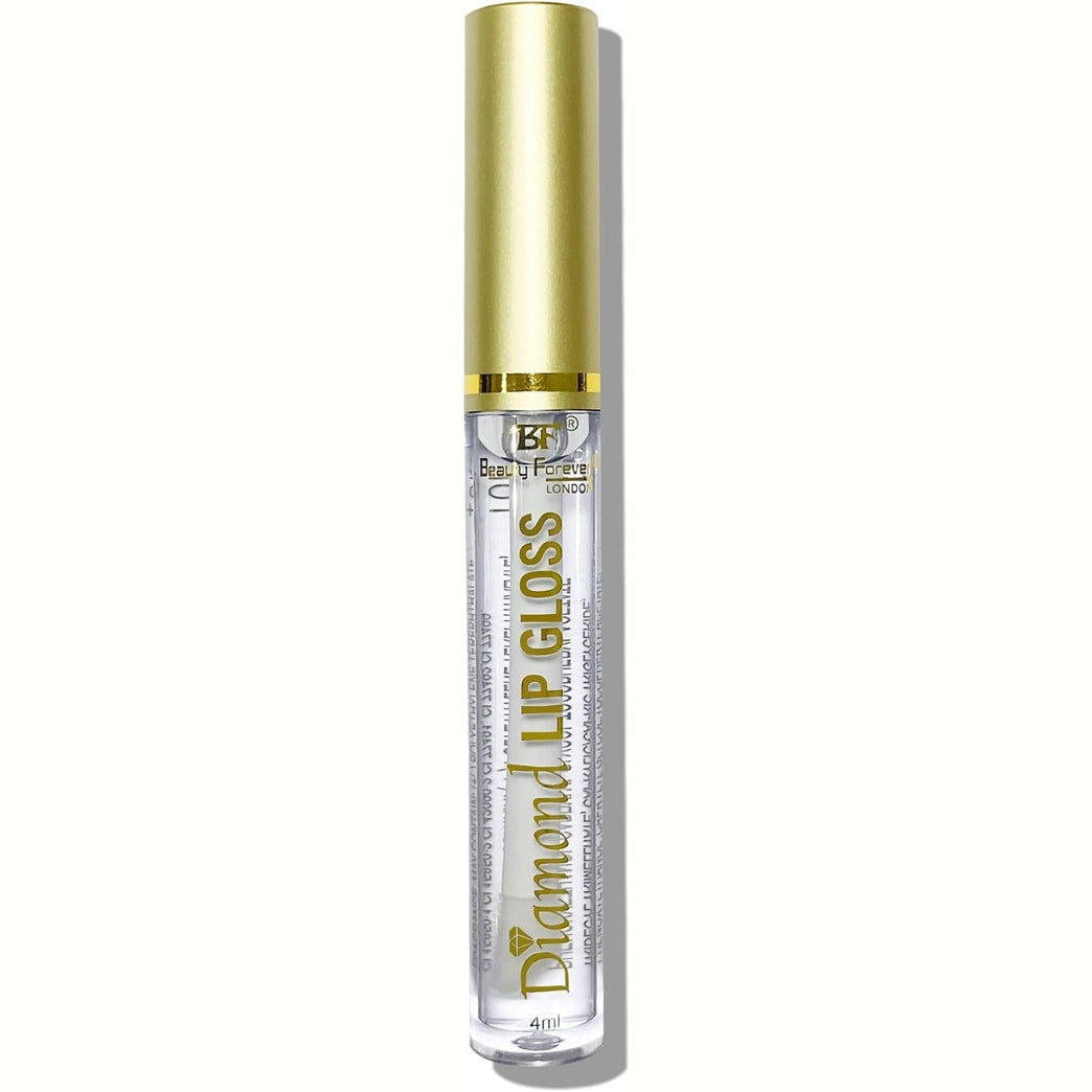 Beauty Forever Diamond Sheer Lip Gloss with Vitamin E and Vanilla Essence, Non-Sticky Hydrating Formula, 4ml (Clear 01)