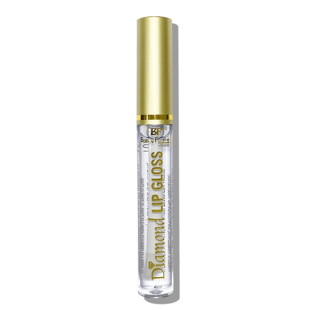 Beauty Forever Diamond Sheer Lip Gloss with Vitamin E and Vanilla Essence, Non-Sticky Hydrating Formula, 4ml (Clear 01)