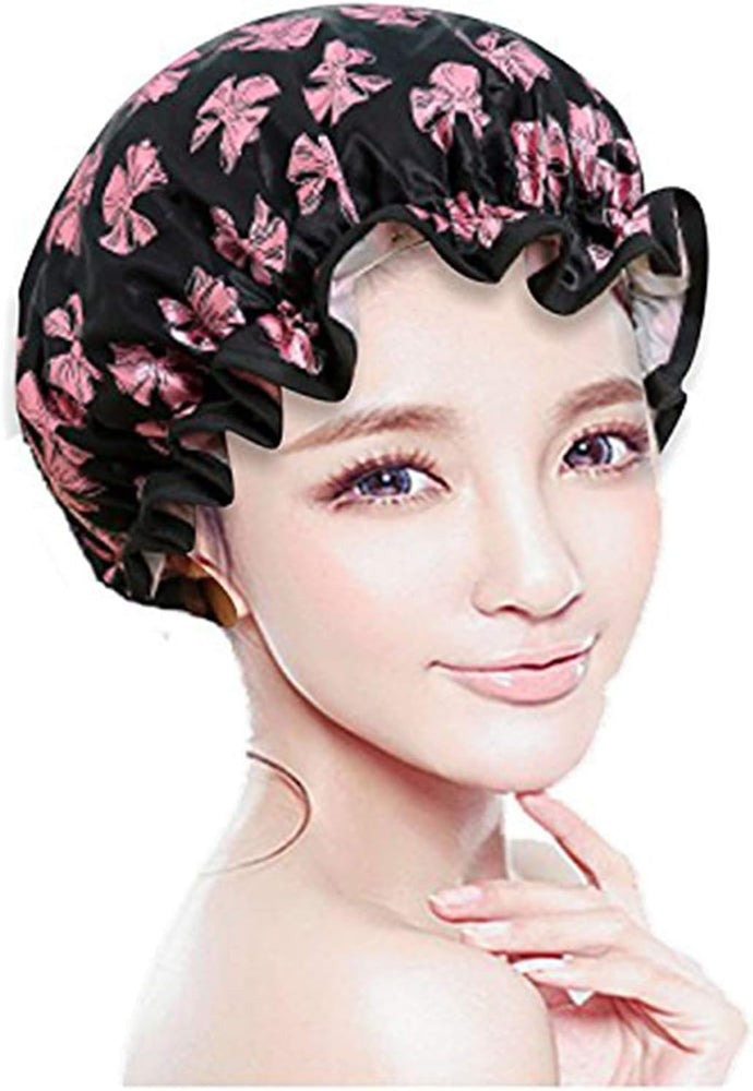 PrettyDate 3-Pack Double Layer Shower Cap for Women