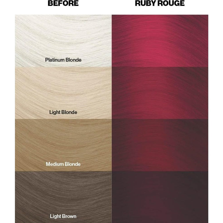 Crazy Color Vibrant Ruby Rouge Semi-Permanent Duo Hair Dye. Highly Pigmented Wine Red/Plum Conditioning & Oil Nourishing Vegan Formula | No Bleach or Ammonia | 200ml