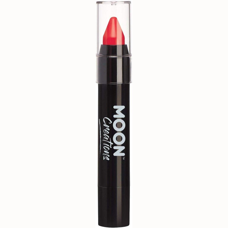 Moon Creations Ultimate Face Painting Crayon Stick in Red | Kids & Adults | 3.2g | Sweat & Water Resistant | UK Made, Cruelty Free | Ideal for Parties, Festivals, Halloween, Fancy Dress