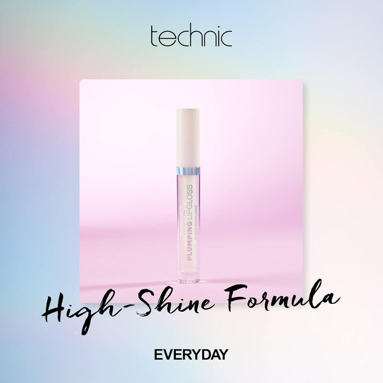 Instant Fullness and Shine Lip Gloss - Technic Plumping Lip Gloss - Hydrating, Clear, Volumizing Formula for Natural, Luscious Lips
