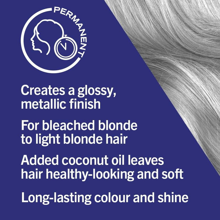 Shiny Silver Hair Dye with Coconut Oil Infusion for Long Lasting Metallic Tones