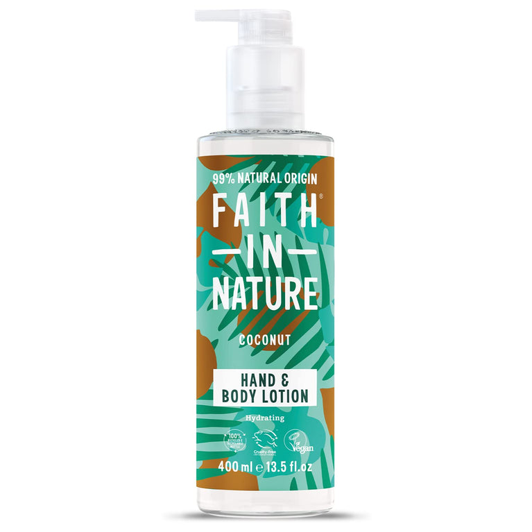 Natural Coconut Hand and Body Lotion from Faith In Nature - 400 ml Bottle