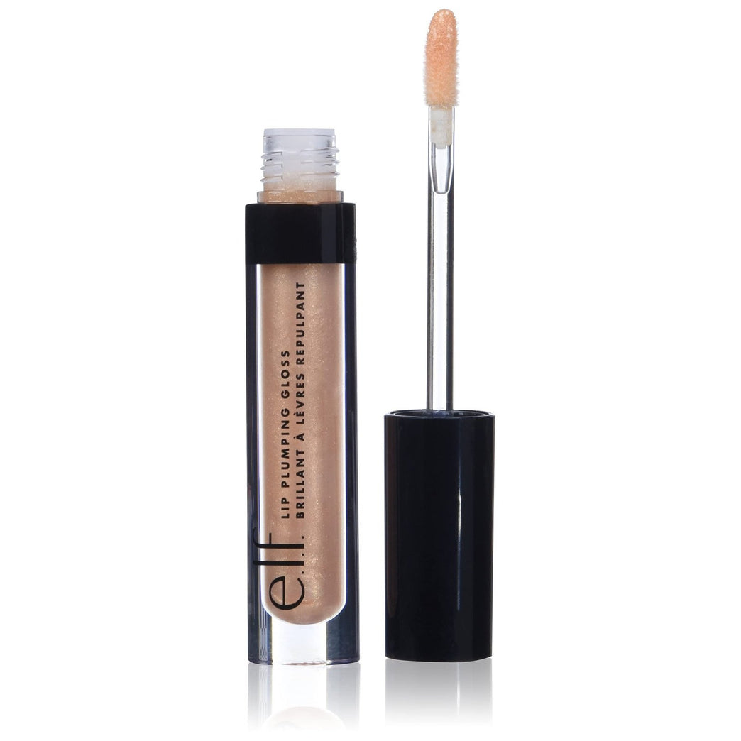 Nourishing Lip Gloss by e.l.f, Plumping, Hydrating, High-Shine, Champagne Glam Shimmer, 2.7 ml - Enriched with Vitamin E and Coconut Oil (Pack of 1)