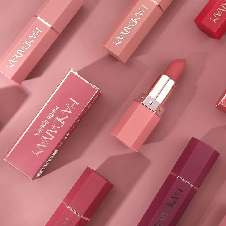 Vibrant Matte Lipstick Kit: Waterproof, Long-Lasting Velvet Finish in 6 Stunning Shades with Bonus Gift Box
