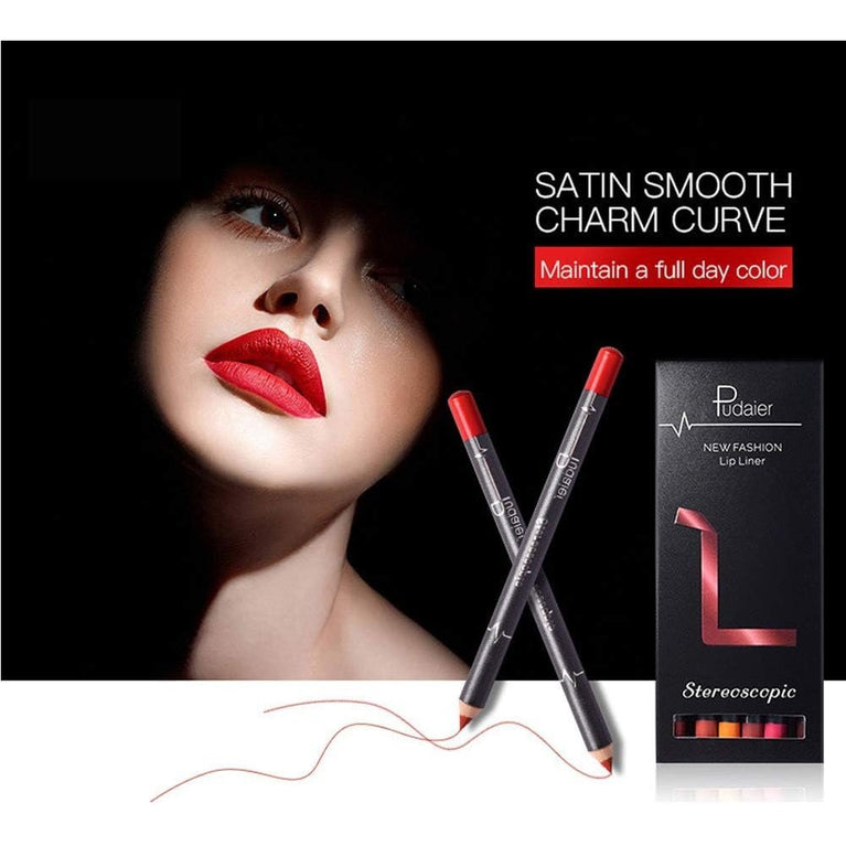 TEEROVA Waterproof Matte Lip Liner Set - 12 Versatile Colors for Long-Lasting, Exquisite Lip Contour