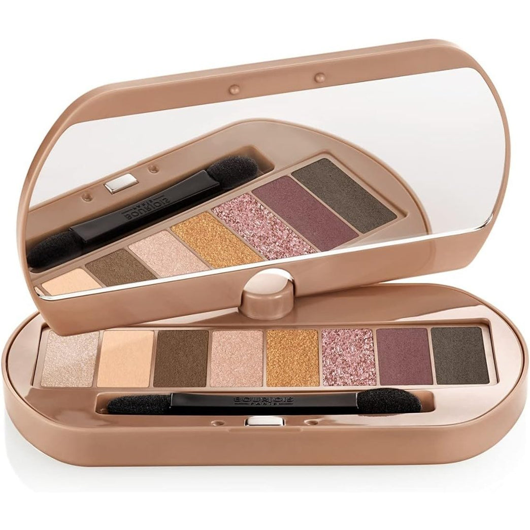 Bourjois Elegant NUDE PALETTE Eyeshadow Trio with Highlighter and Dual-End Applicator, 4.5g