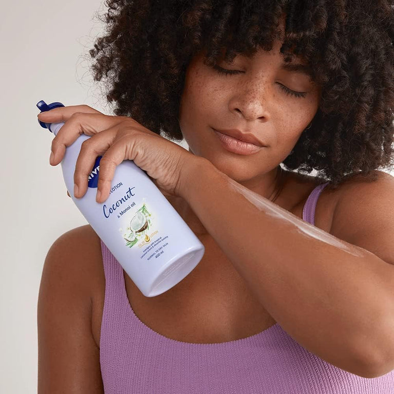 NIVEA Coconut & Monoi Oil In Lotion (400ml), Replenishing Body Lotion with Tropical Coconut Scent & Powerful Monoi Oil, Moisturizing Cream