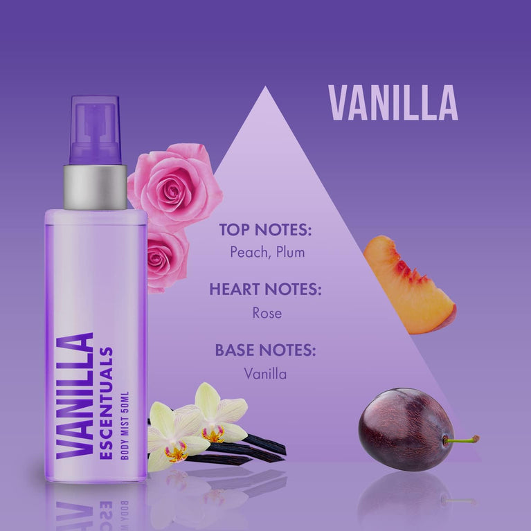 Escentuals Mini Mist Womens Gift Set - 4 x 50ml Body Mist Fragrance Spray