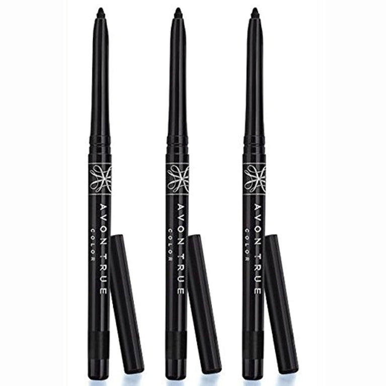 Avon Glimmerstick Trio - Waterproof Eyeliner in Blackest Black, Long-wearing, No Sharpening Required