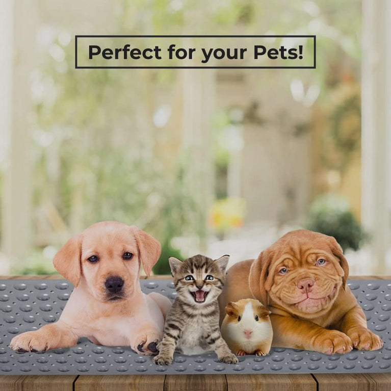 Non-Slip Rubber Bath Mat with Suction Cups and Drain Holes | Machine-Washable Grey Bathtub Mat for Safety and Comfort (100x40 cm)