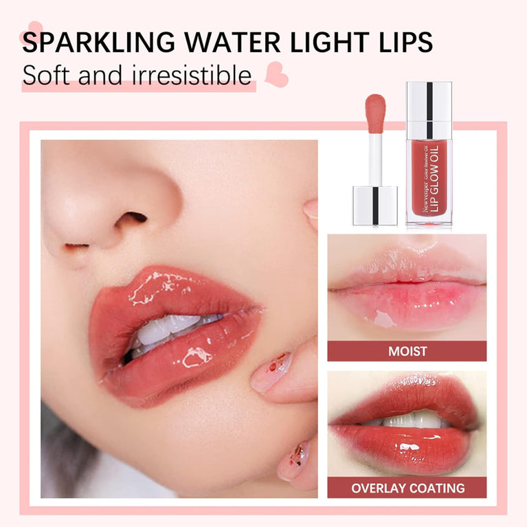 Luxurious Lip Plumper Gloss Oil for Nourishing and Hydrating Dry Lips with Easy-to-Use Big Brush - 02#