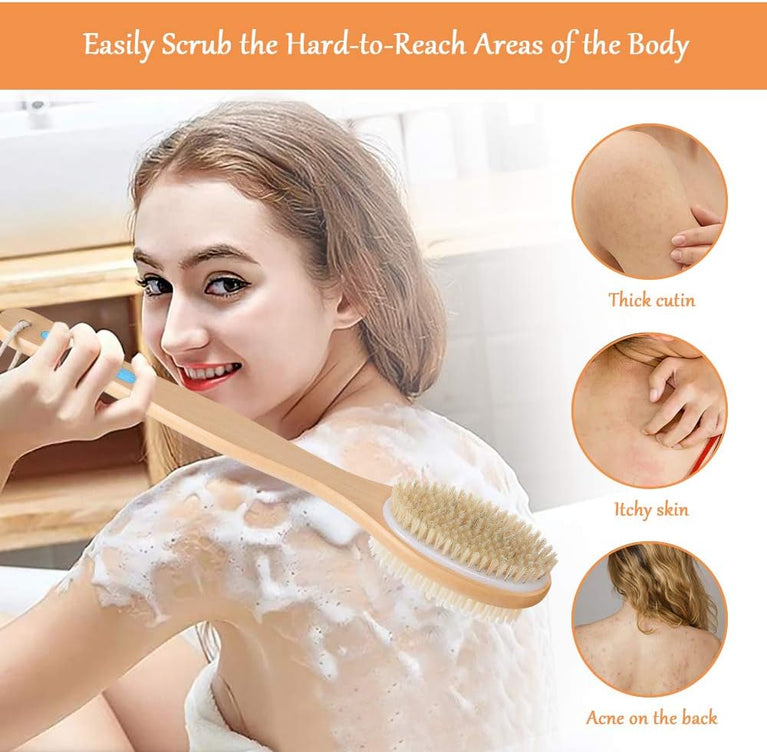 URAQT Long Handled Body Brush for Shower and Bath