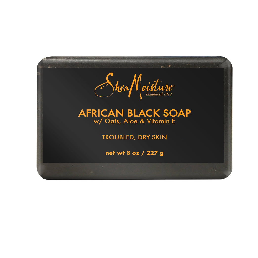 Organic Shea Moisture African Black Soap Bar with Shea Butter, 8oz