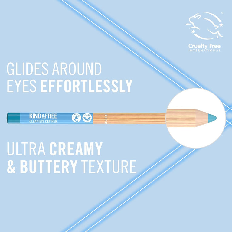 Rimmel 12-Hour High Impact Eyeliner in Anime Blue 006, Vegan & Clean, Made with Natural Ingredients