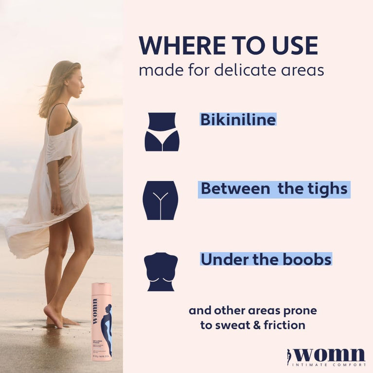 Dry & Fresh Talc-Free Body Powder for Women - Intimate Comfort and Protection, 100 g