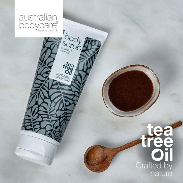 Australian Bodycare Body Scrub for Women & Men 200 ml | Tea Tree Oil Body Scrub Exfoliator | Foot Scrub for Hard Skin | for Pimples on The Back & Body | with Australian Tea Tree Oil