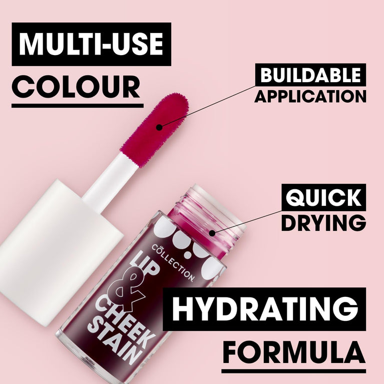 Collection Cosmetics Rosie Dual Lip & Cheek Stain - Long-Wear, Hydrating and Vegan for All Skin Types