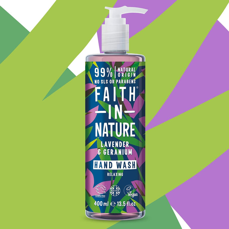Faith In Nature Lavender and Geranium Hand Wash - Nourishing, Vegan, and Cruelty-Free