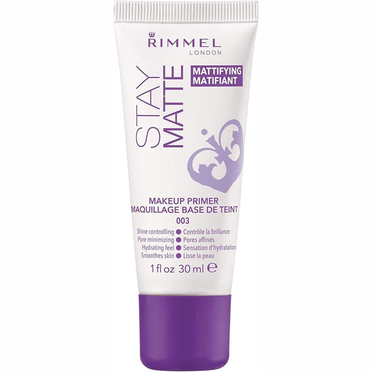Rimmel London's Revolutionary Stay Matte Primer - Transparent, 30ml for Extended Shine Control and Flawless Finish