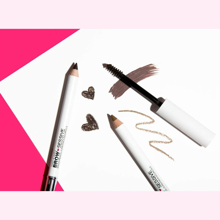 Wet 'n' Wild Brow-Sessive Medium Brown Eyebrow Pencil, Dual-Functional with Spoolie Brush, for Natural, Buildable Eyebrow Definition