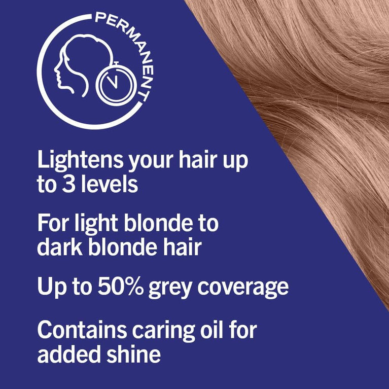 Intense Blonde Hair Color with Grey Coverage and Caring Oils