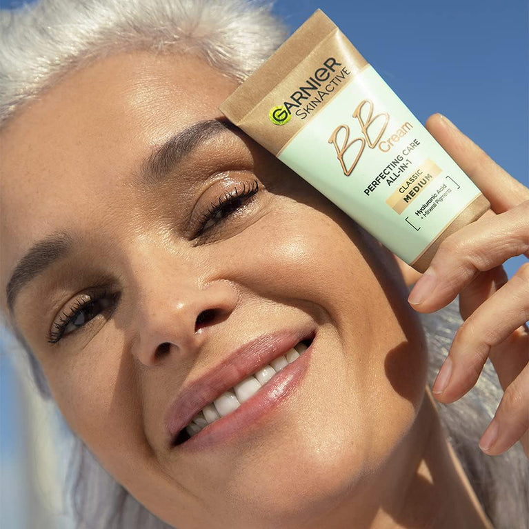 Garnier SkinActive All-In-One Medium Tinted Anti-Aging BB Cream with SPF25, Hyaluronic Acid and Mineral Pigments for Softened Lines and Firm Skin, 50 ml (Single Pack)