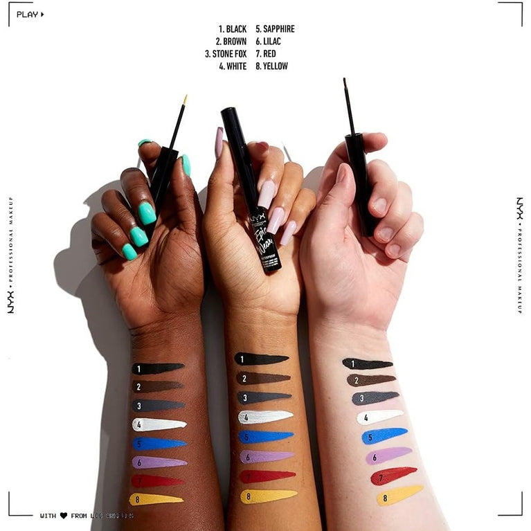 NYX Pro Artist-Inspired Epic Wear Liquid Liner, Matte Black, Waterproof and Smudge-proof, Ideal for Eye Makeup and Body Art, Long-lasting 72-hour Wear