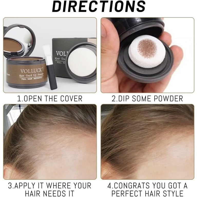 VOLLUCK Root Touch Up Hair Powder Root Cover Up Hairline Shadow Powder Dark Brown for Thinning Hair for Women and Men, Bald Spots, Eyebrows, Beard Line, Dark Blonde (Light Blonde)