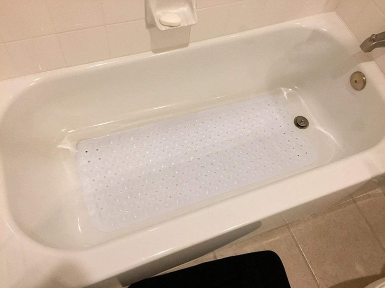 Pinzz Extra Long Non-Slip Bathtub Mat with Modern Design