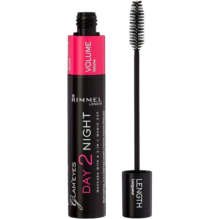 Rimmel Black Glam Eyes Day to Night Mascara - Clump-Free, 9.5 ml