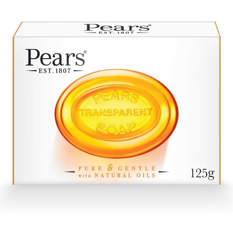 Pears Pure & Gentle Transparent Soap Bar with Natural Oils 125g (12 Pack)