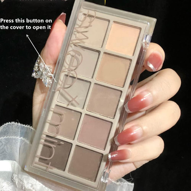 Mysense 10-Shade Matte Eyeshadow Palette, High-Pigment Makeup, Nature-Inspired, Long-Lasting & Waterproof, Perfect for All Skin-types & Occasions