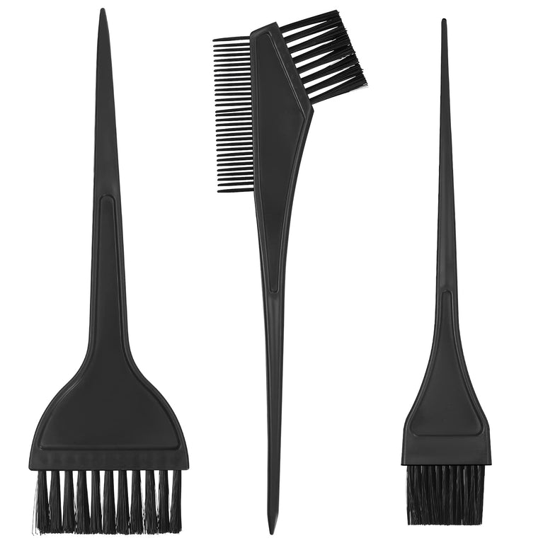 3 Piece Hair Dye Brush Set with Long Handle - Ideal for DIY Hair Coloring and Dyeing
