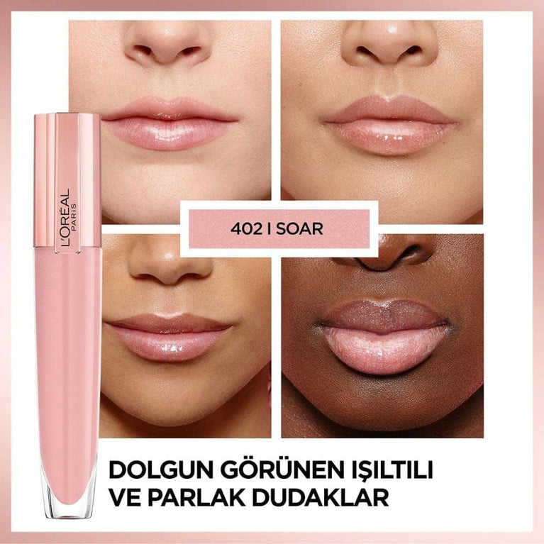 L'Oreal Paris Glow Paradise Hydrating Balm-in-Gloss, Shade 402 - I Soar, 7 ml (Single Pack)
