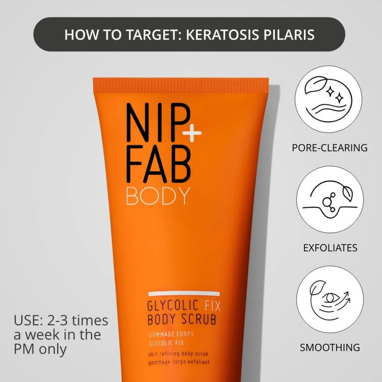 Nip+Fab Glycolic Fix Body Scrub with Prickly Pear Flower Extract, 200ml