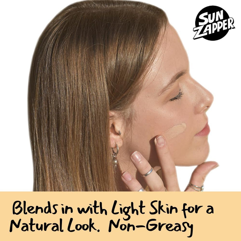 Sun Zapper SPF 50 Tinted Face Moisturiser - Lightweight BB Cream with Aloe Vera and Vitamin E - Light/Medium Shade