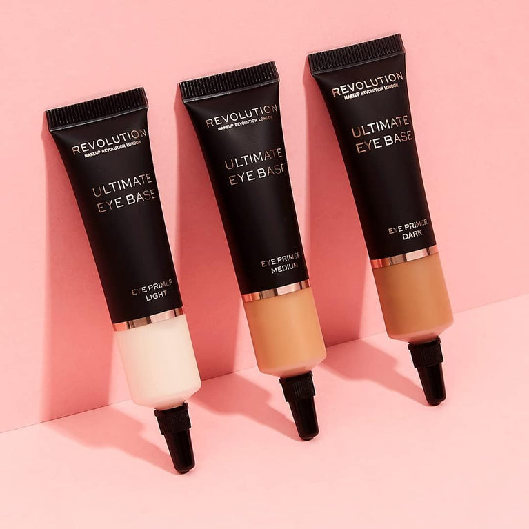 Revolution Ultimate Eye Base Makeup Primer for Long-Lasting Crease-Free Wear, Light, 15 ml - Vegan and Cruelty Free