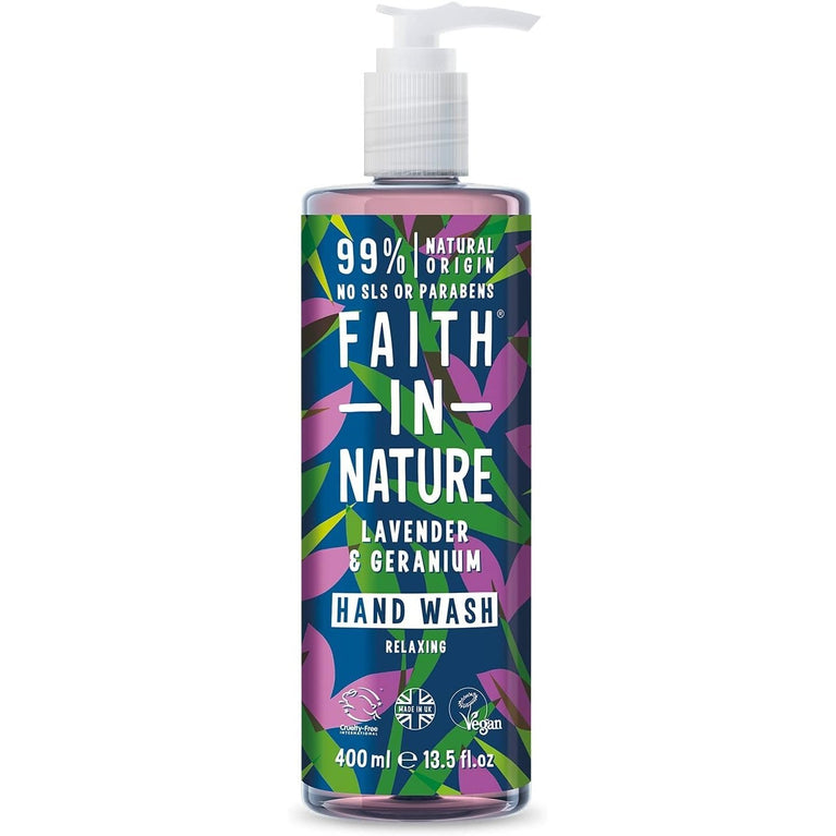 Faith In Nature Lavender and Geranium Hand Wash - Nourishing, Vegan, and Cruelty-Free