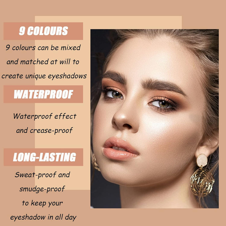 9-Shade Smoky Eyeshadow Palette - High Pigmented, Waterproof & Long-Lasting Matte and Shimmer Shadows in Neutral Tones