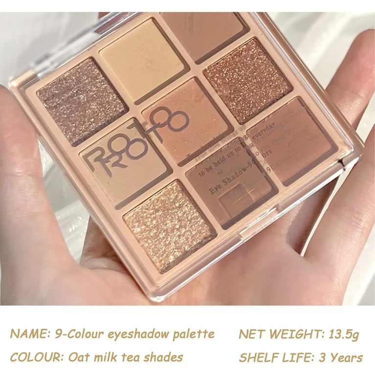 9-Shade Smoky Eyeshadow Palette - High Pigmented, Waterproof & Long-Lasting Matte and Shimmer Shadows in Neutral Tones