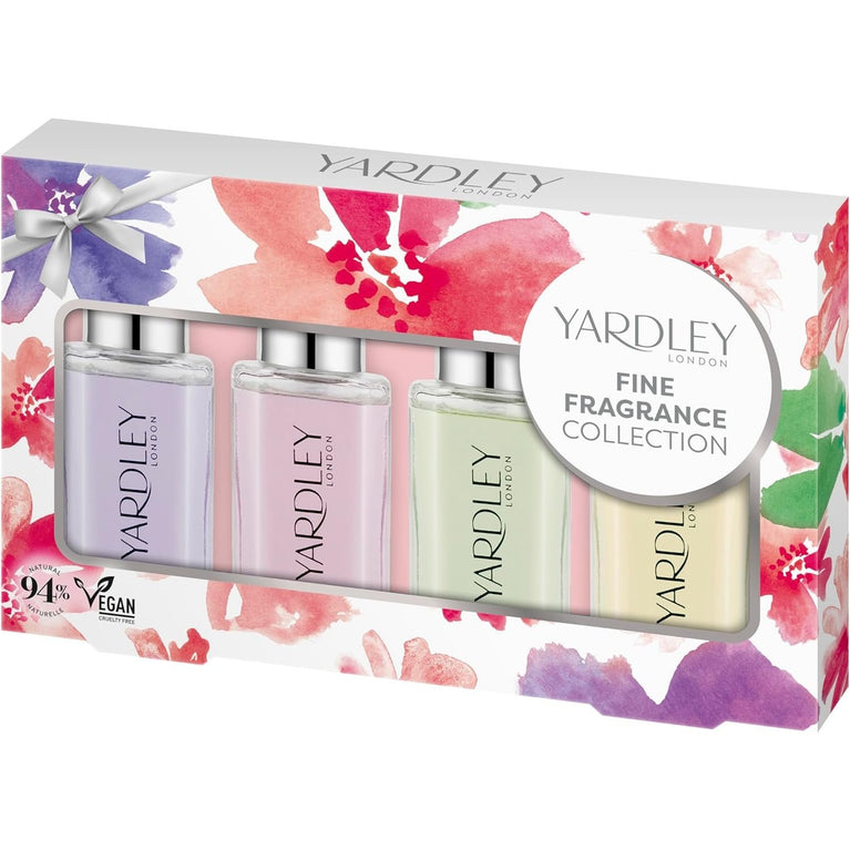 Yardley Traditional Mini-EDT Set 4x10ml - Fragrance Gift Set for Her - Floral Collection with Natural Ingredients