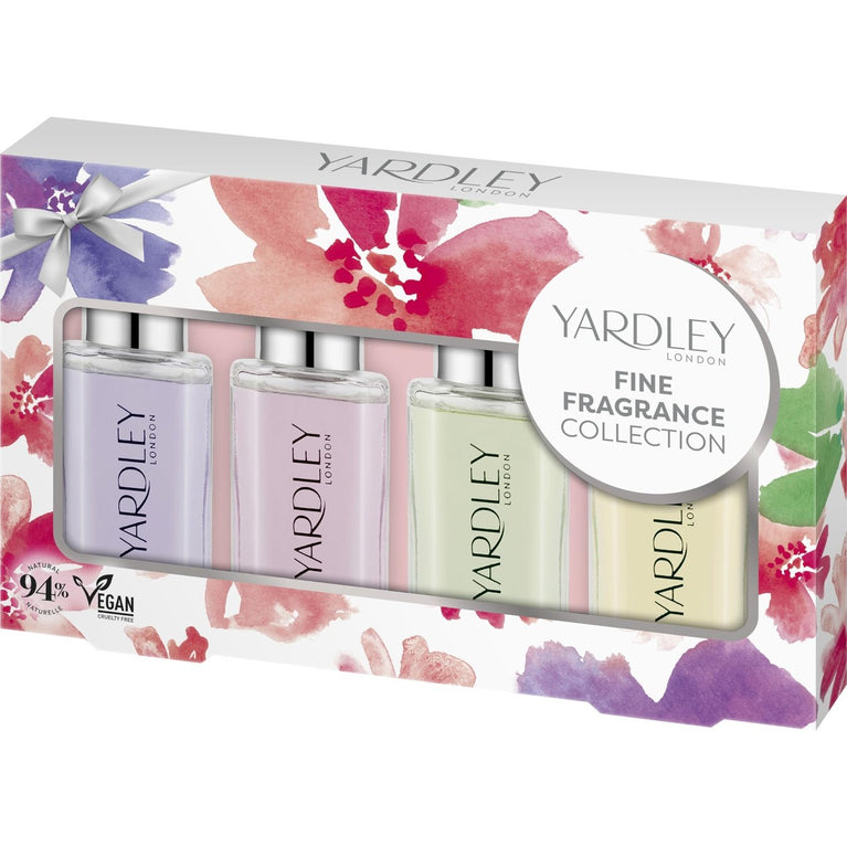 Yardley Traditional Mini-EDT Set 4x10ml - Fragrance Gift Set for Her - Floral Collection with Natural Ingredients